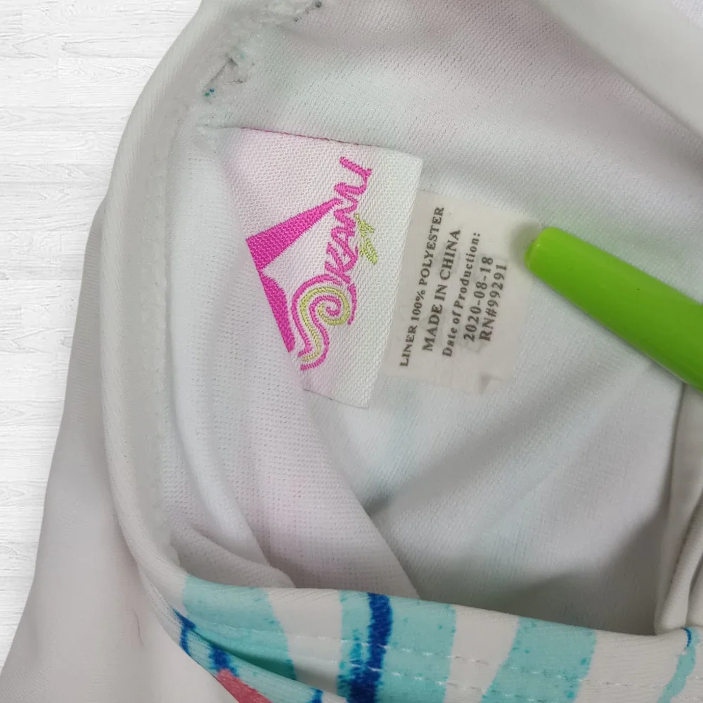 KANU Surf Girls Leonie Floral‎ White Beach Sport 1-Piece Swimsuit Size 12